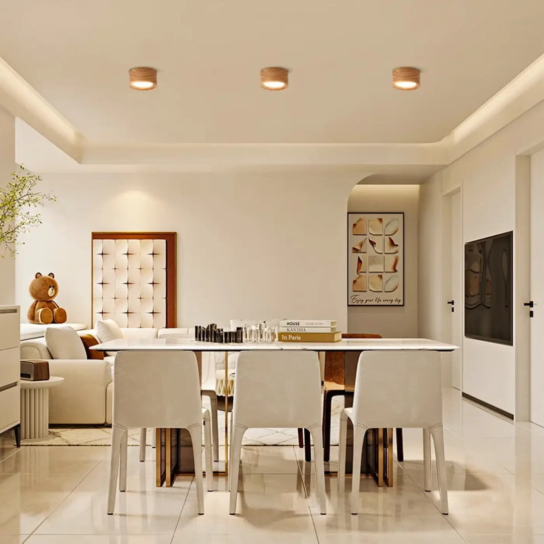 Plafonnier led beige encastré pour salon ou couloir élégant