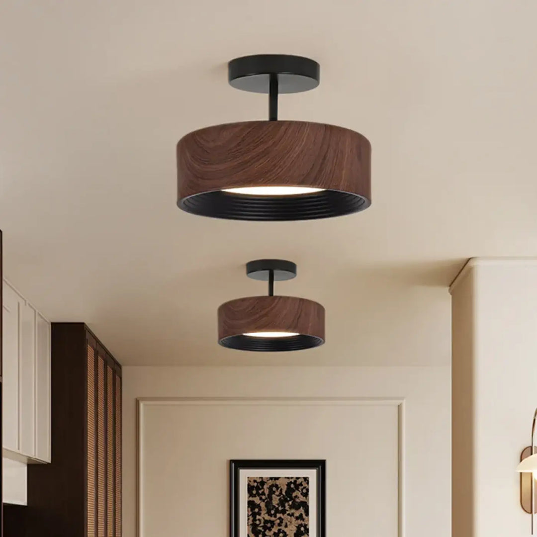 Plafonnier led en acrylique et métal élégant style marron