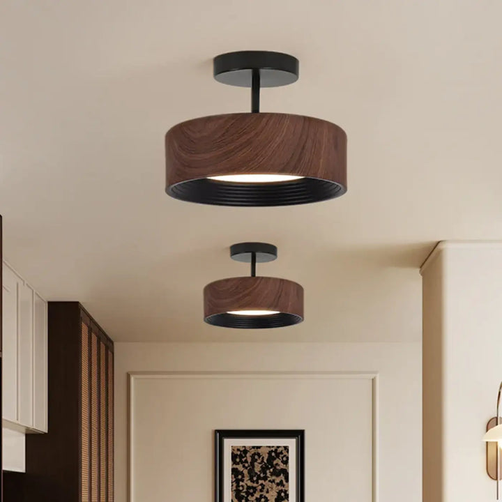 Plafonnier led en acrylique et métal élégant style marron