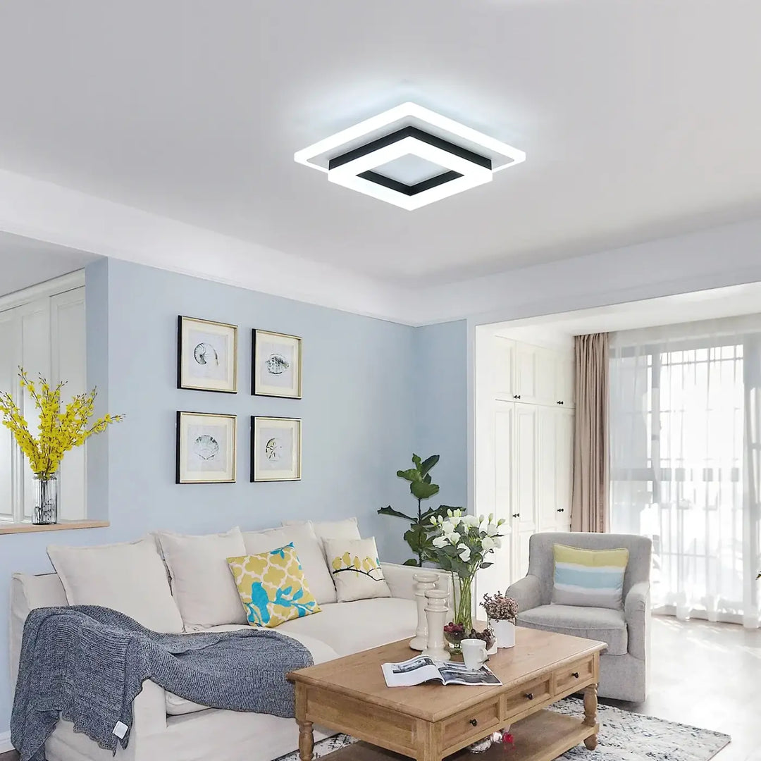 Plafonnier LED Carré Design Moderne Pour Salon Ou Entrée

