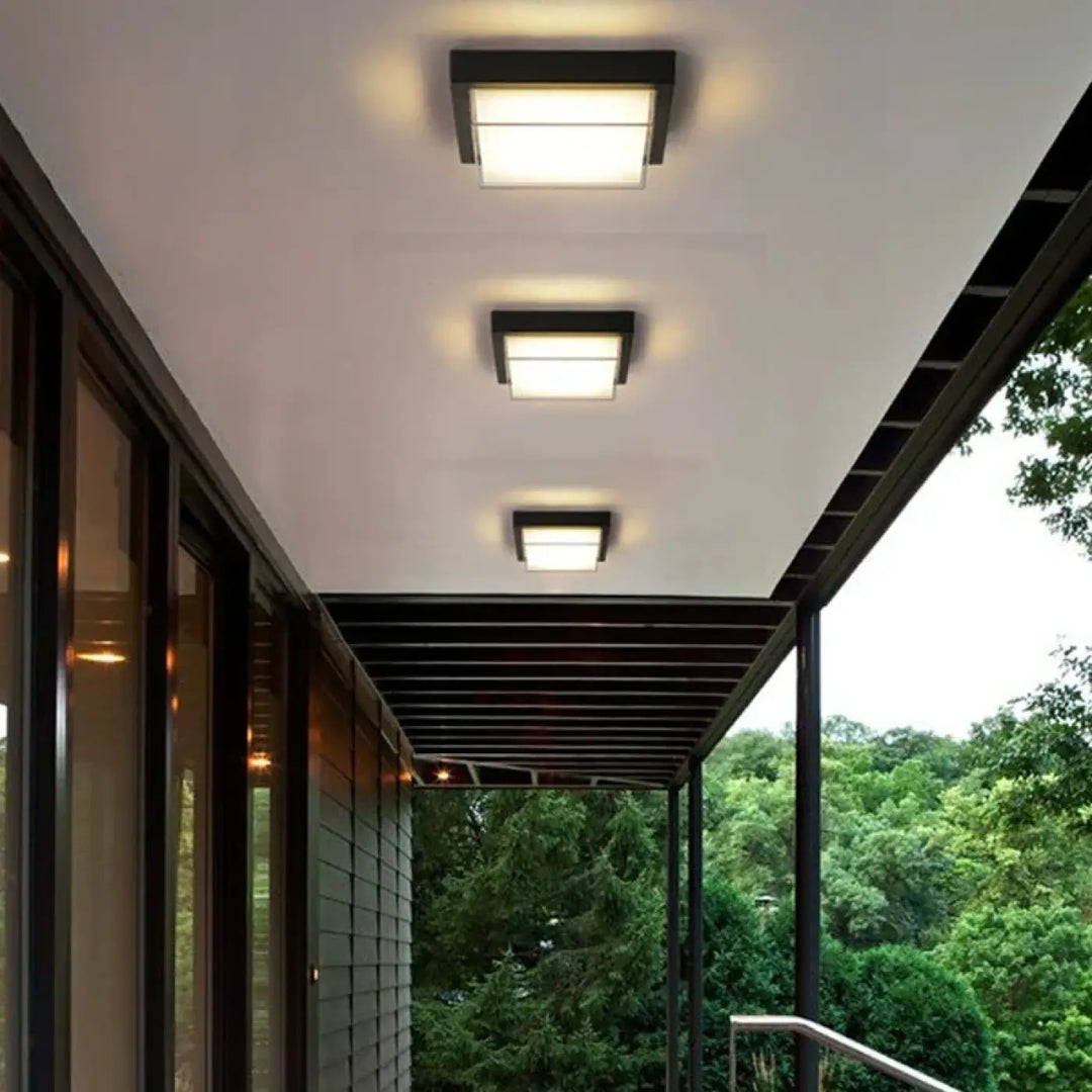 Plafonnier led carré moderne noir et blanc design chic