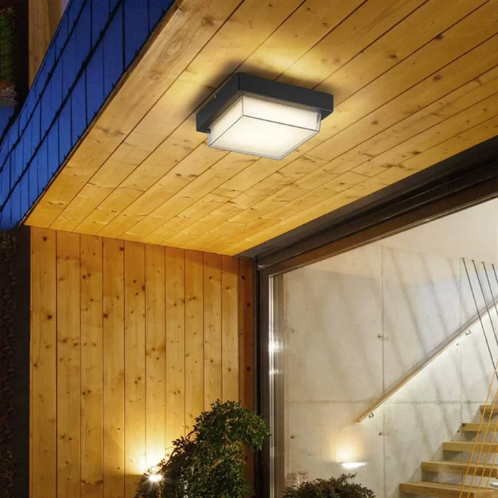 Plafonnier led carré moderne noir et blanc design chic