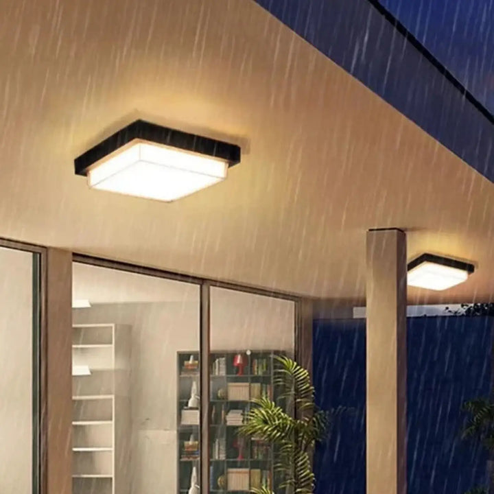Plafonnier led carré moderne noir et blanc design chic
