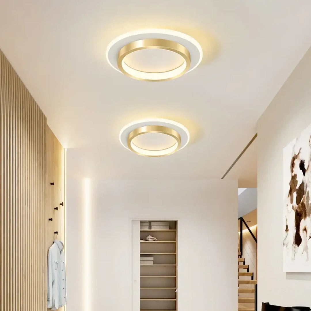Plafonnier led rond design moderne élégant noir ou doré