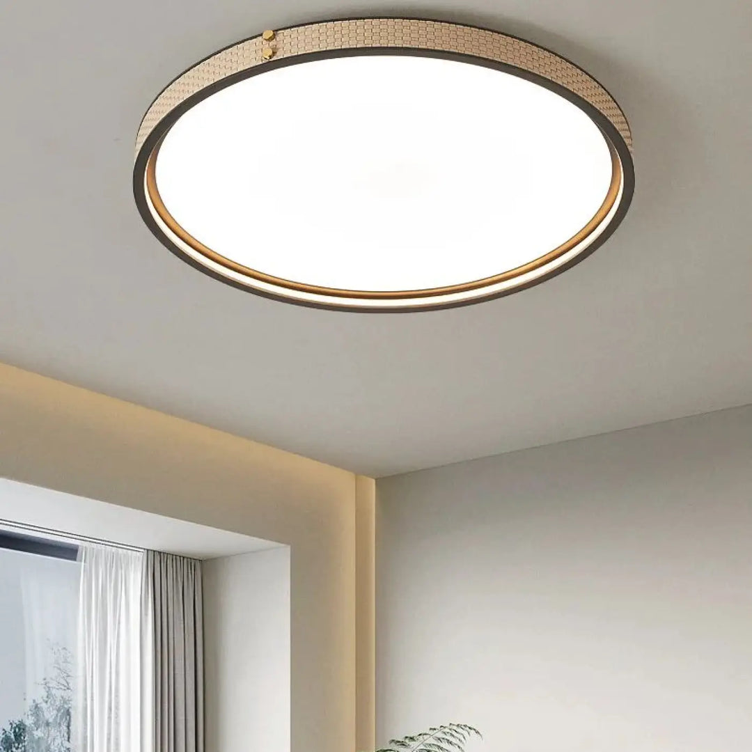 Plafonnier led circulaire beige style élégance moderne beige