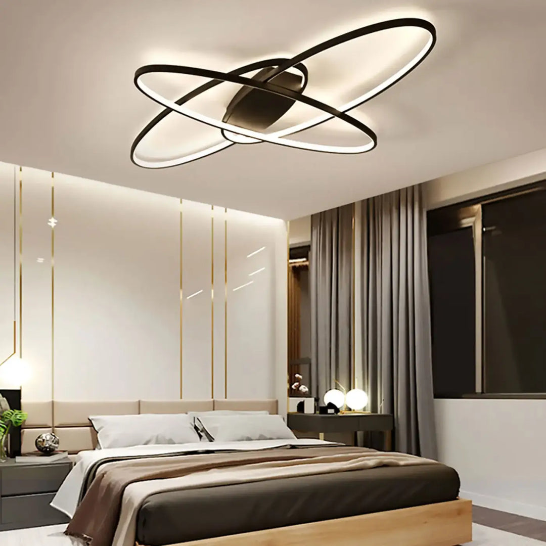 Plafonnier led design moderne à anneaux croisés moderne