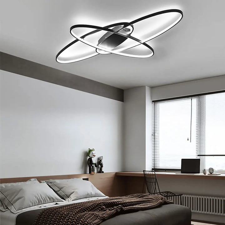 Plafonnier led design moderne à anneaux croisés moderne