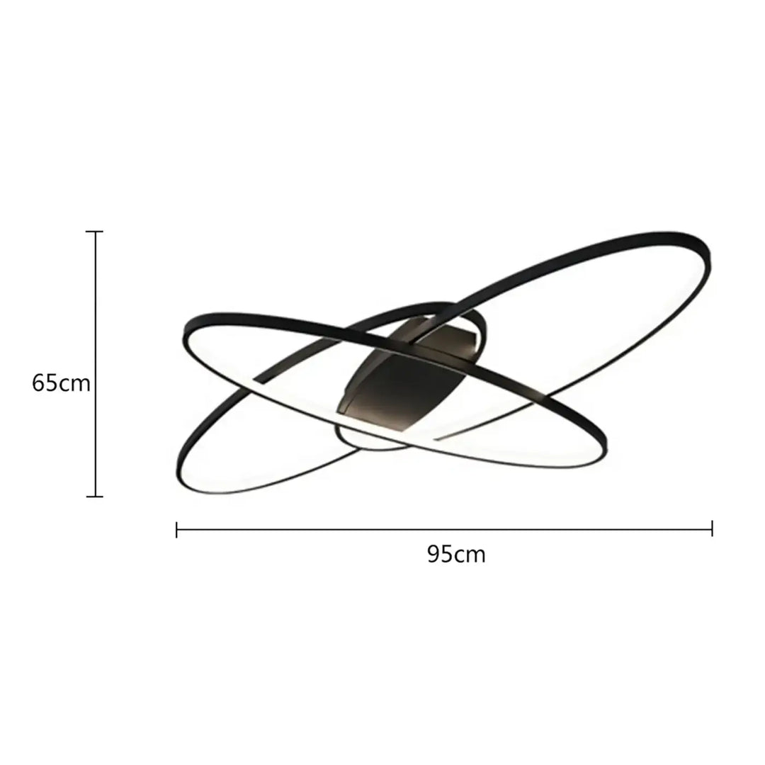 Plafonnier led design moderne à anneaux croisés moderne