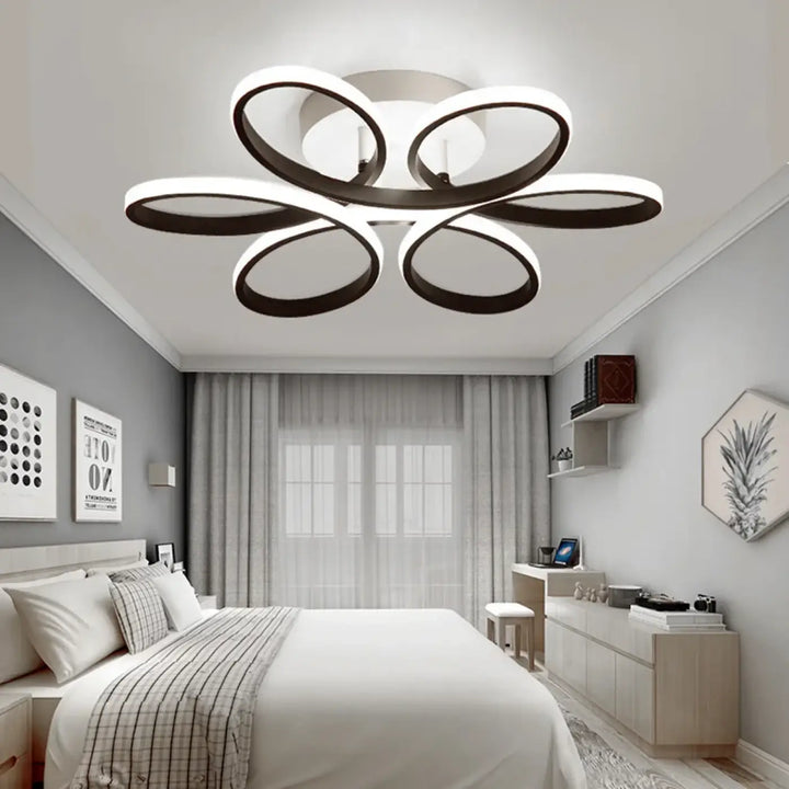 Plafonnier LED Design Moderne À Forme Florale Ovale 