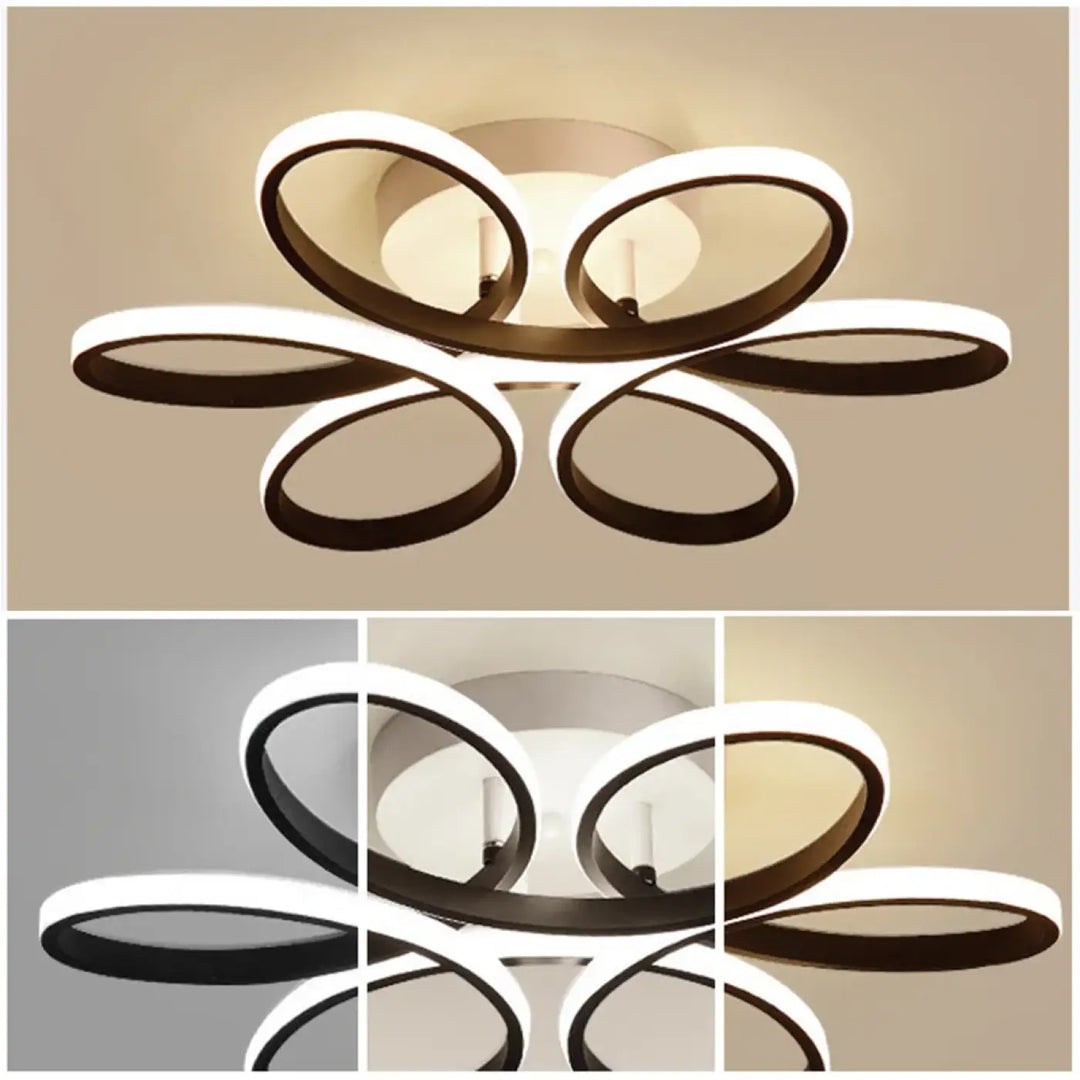 Plafonnier LED Design Moderne À Forme Florale Ovale 