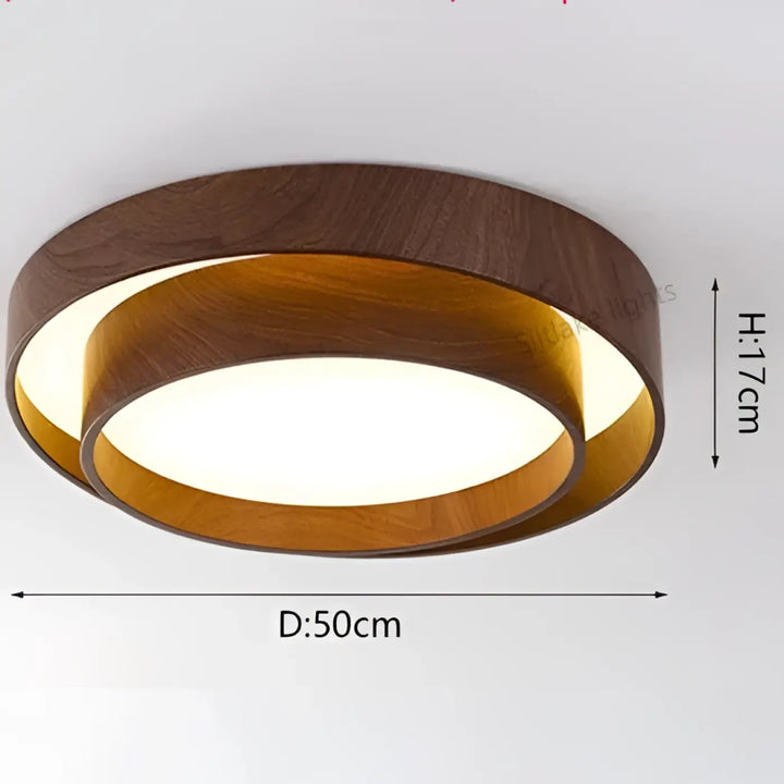 Plafonnier led effet bois naturel style scandinave elegant