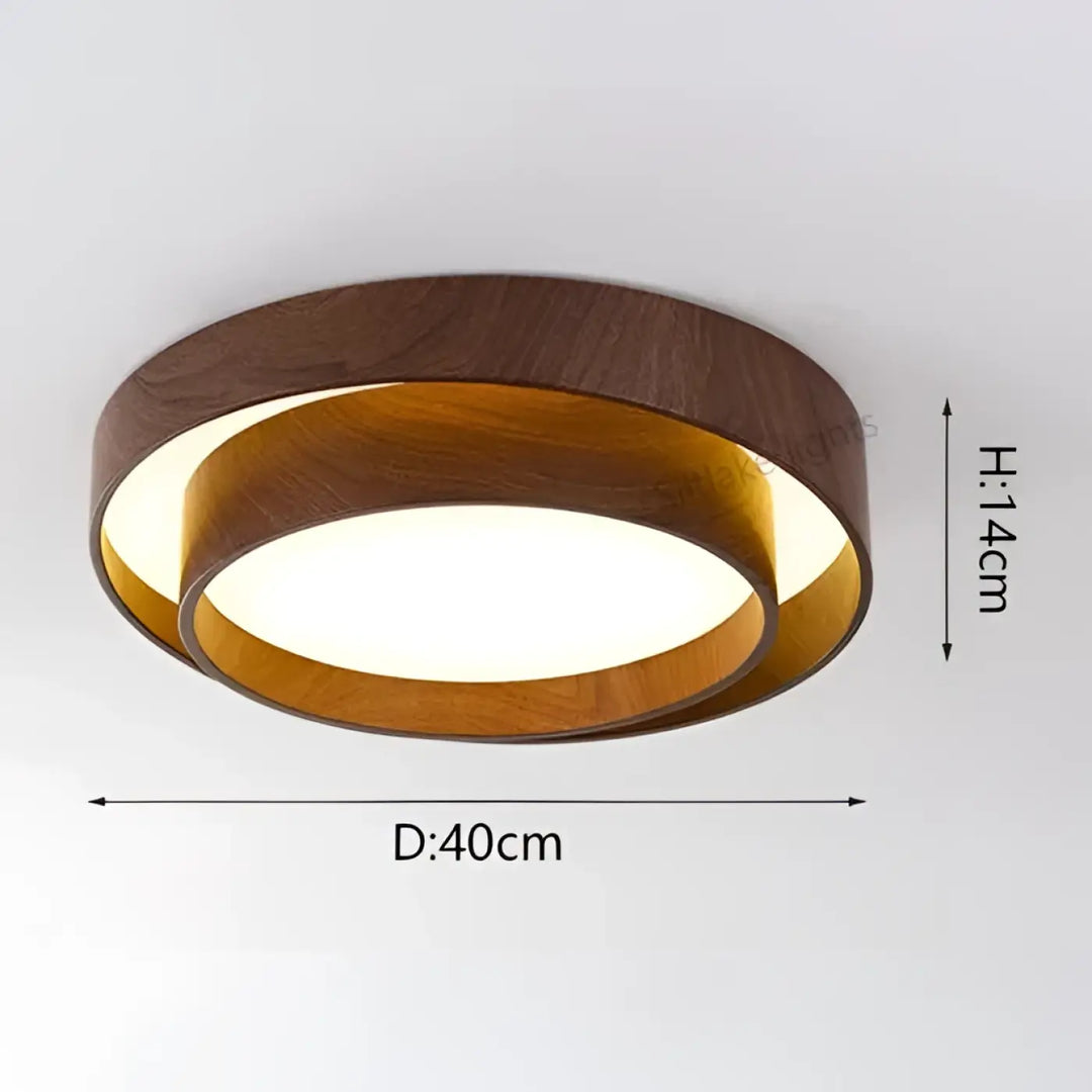 Plafonnier led effet bois naturel style scandinave elegant