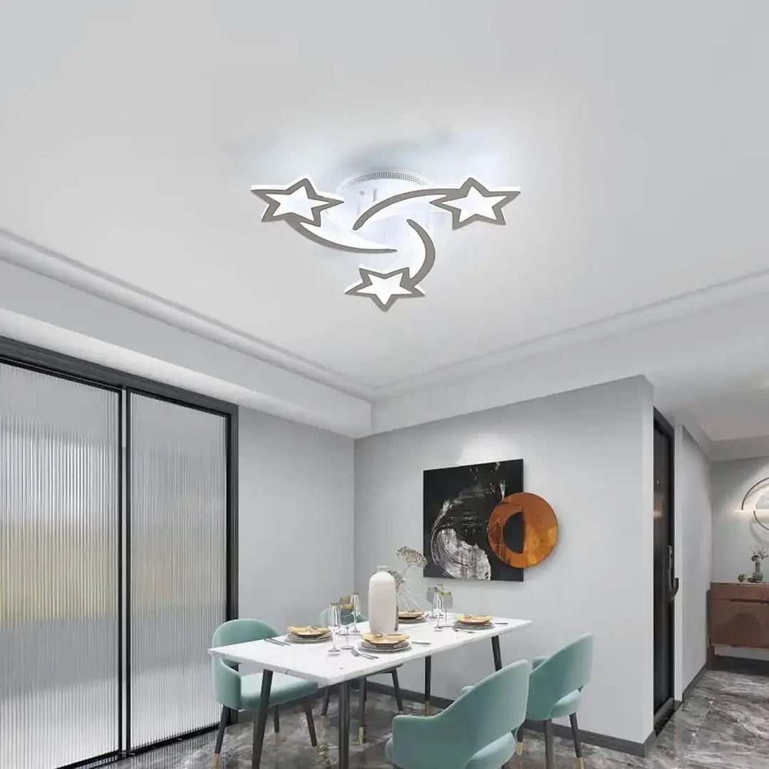 Plafonnier LED en forme d’étoiles entrelacées pour chambre d’enfant

