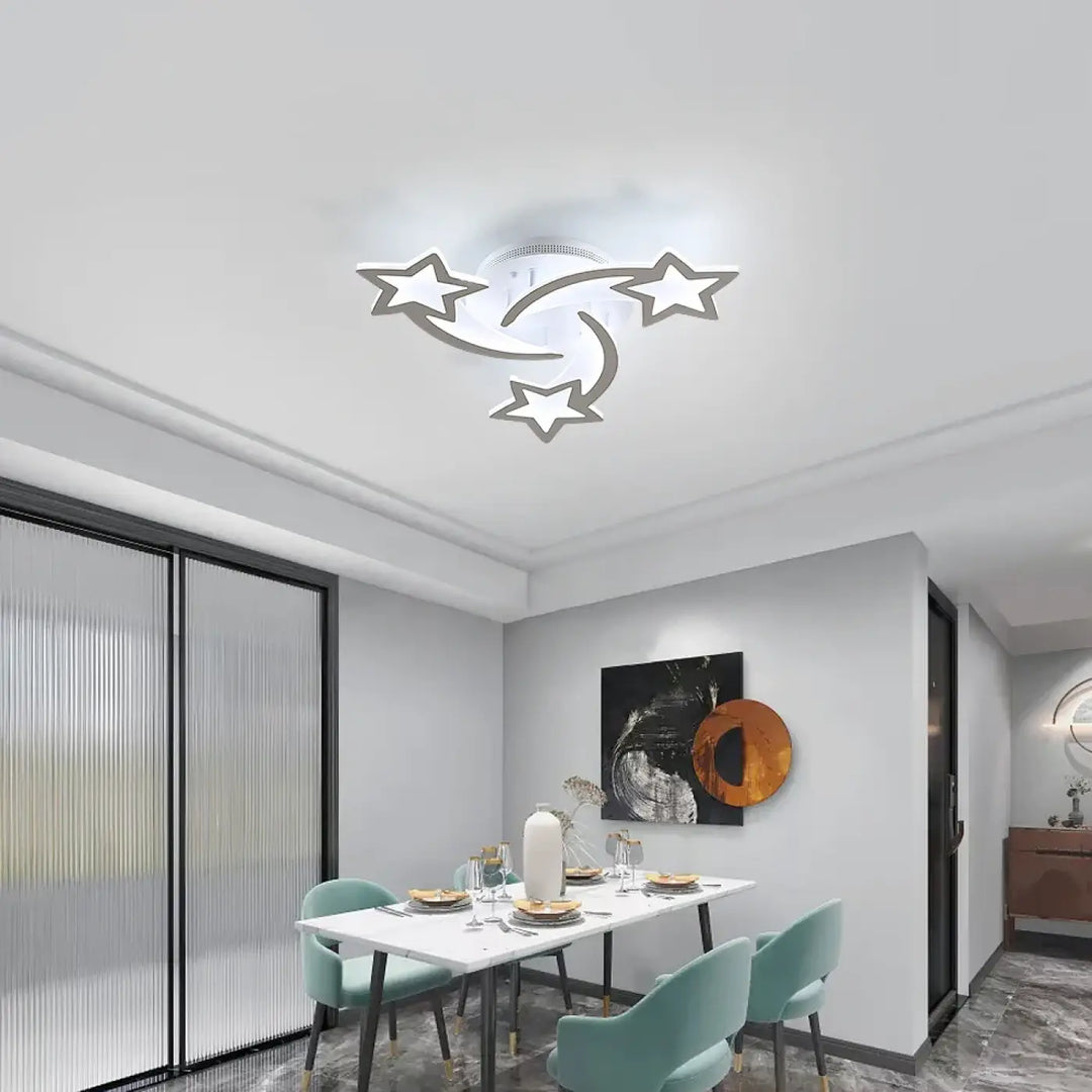 Plafonnier LED en forme d’étoiles entrelacées pour chambre d’enfant

