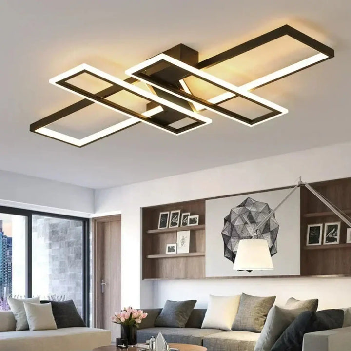 Plafonnier LED géométrique rectangulaire au style moderne minimaliste

