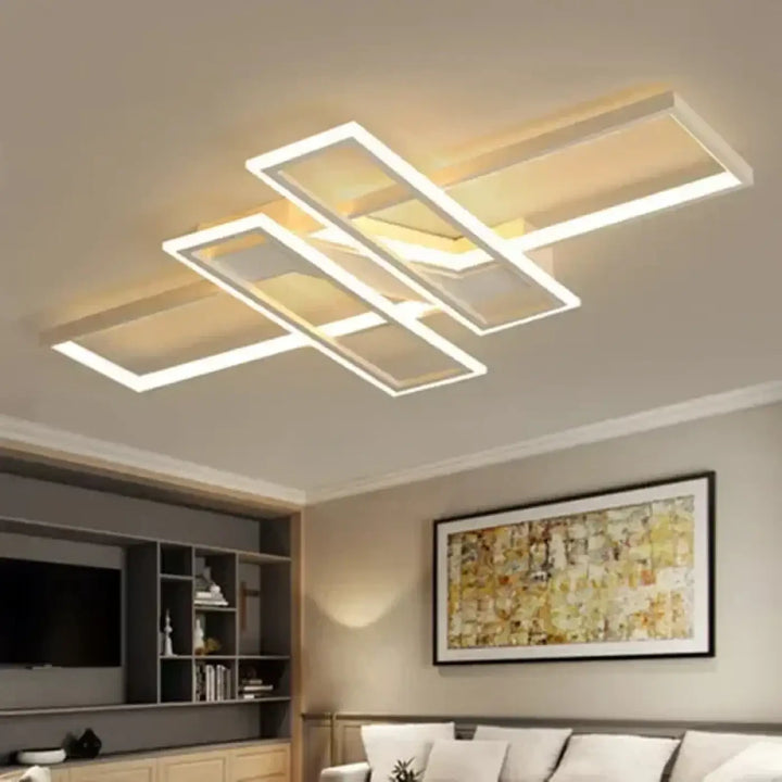 Plafonnier LED géométrique rectangulaire au style moderne minimaliste


