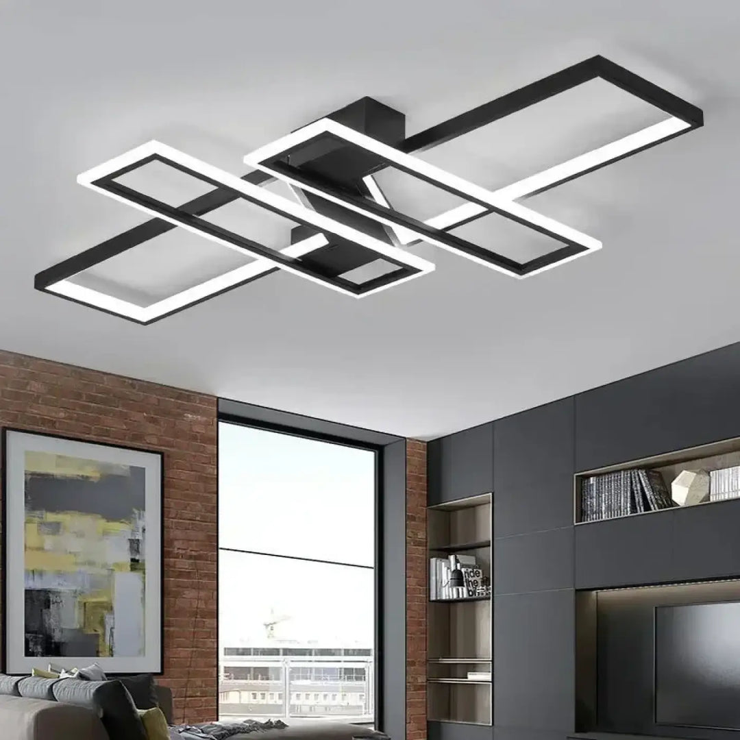Plafonnier LED géométrique rectangulaire au style moderne minimaliste

