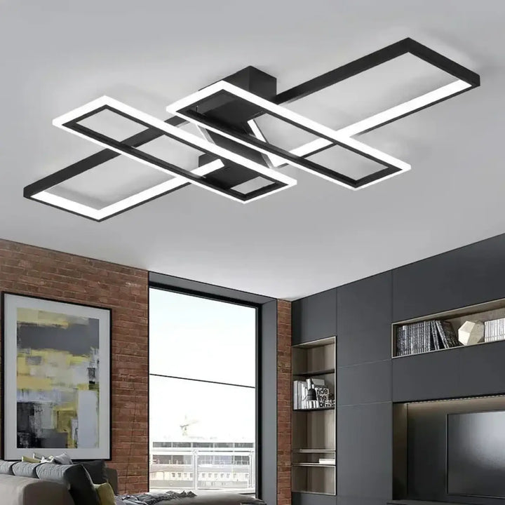 Plafonnier LED géométrique rectangulaire au style moderne minimaliste

