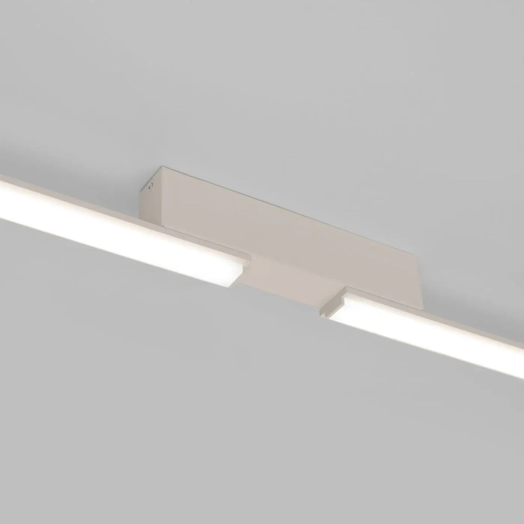 Plafonnier lagom beige moderne avec deux panneaux rectangulaires leds 4000k lumière chaude idéal comme plafonniers linéaires