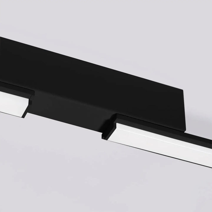 Luminaire plafonnier lagom noir avec design minimaliste et excellente finition équipé de panneaux led blancs intégrés