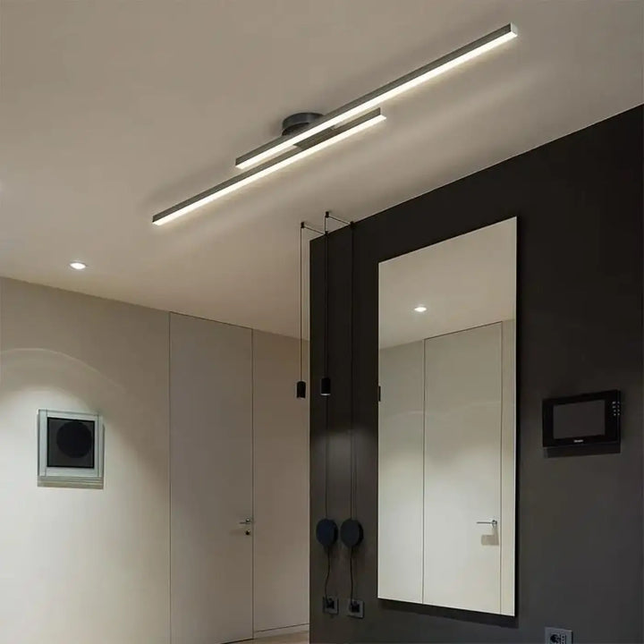 Plafonnier LED Linéaire Noir Orientable Pour Intérieur Moderne