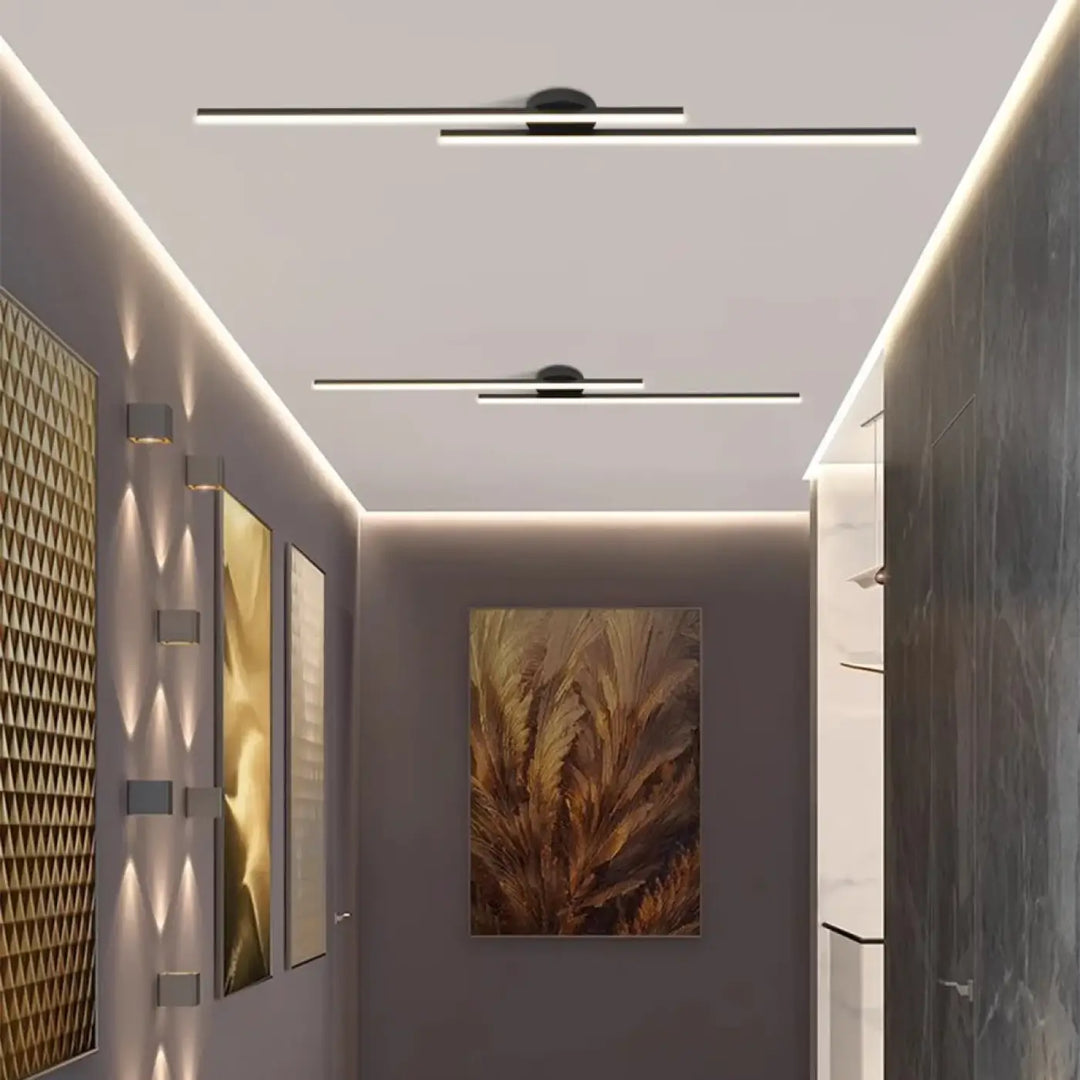 Plafonnier LED Linéaire Noir Orientable Pour Intérieur Moderne