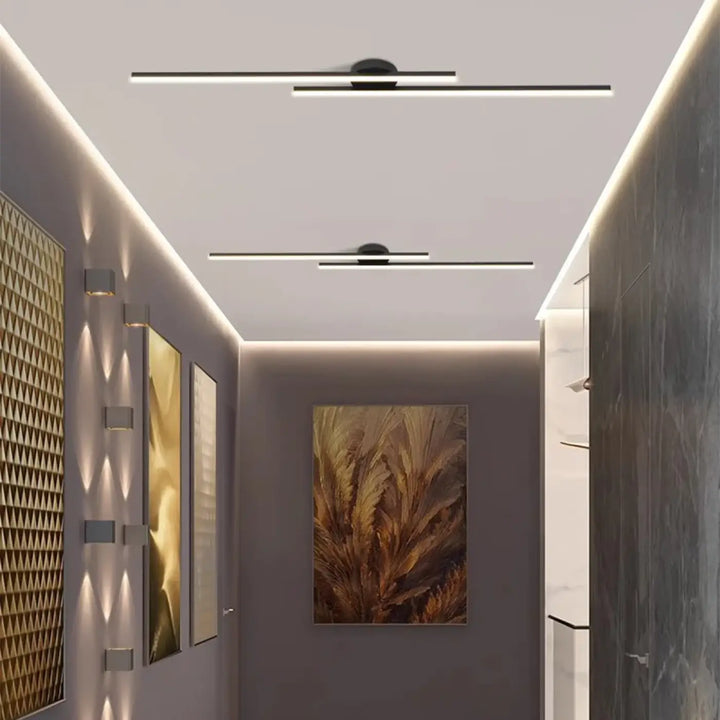 Plafonnier LED Linéaire Noir Orientable Pour Intérieur Moderne