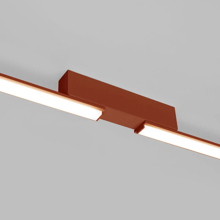 Luminaire plafonnier lagom 4000k rouge ocre avec design minimaliste et excellente finition en cuivre moderne