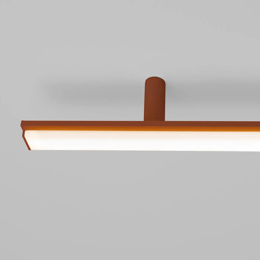 Luminaire plafonnier lagom 4000k rouge ocre avec cadre en métal terracotta et diffuseur rectangulaire design minimaliste excellente finition collection lagom allie