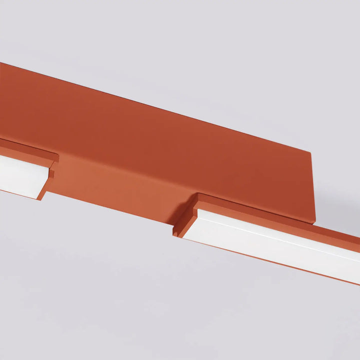 Luminaire plafonnier lagom 4000k rouge ocre avec cadre métal terracotta mat et led intégrées design minimaliste collection lagom allie excellente finition