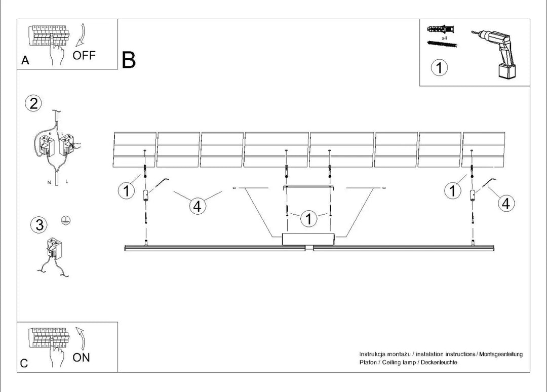 Diagramme dinstallation de luminaire plafonnier lagom 4000k rouge ocre design minimaliste collection lagom allie excellente finition