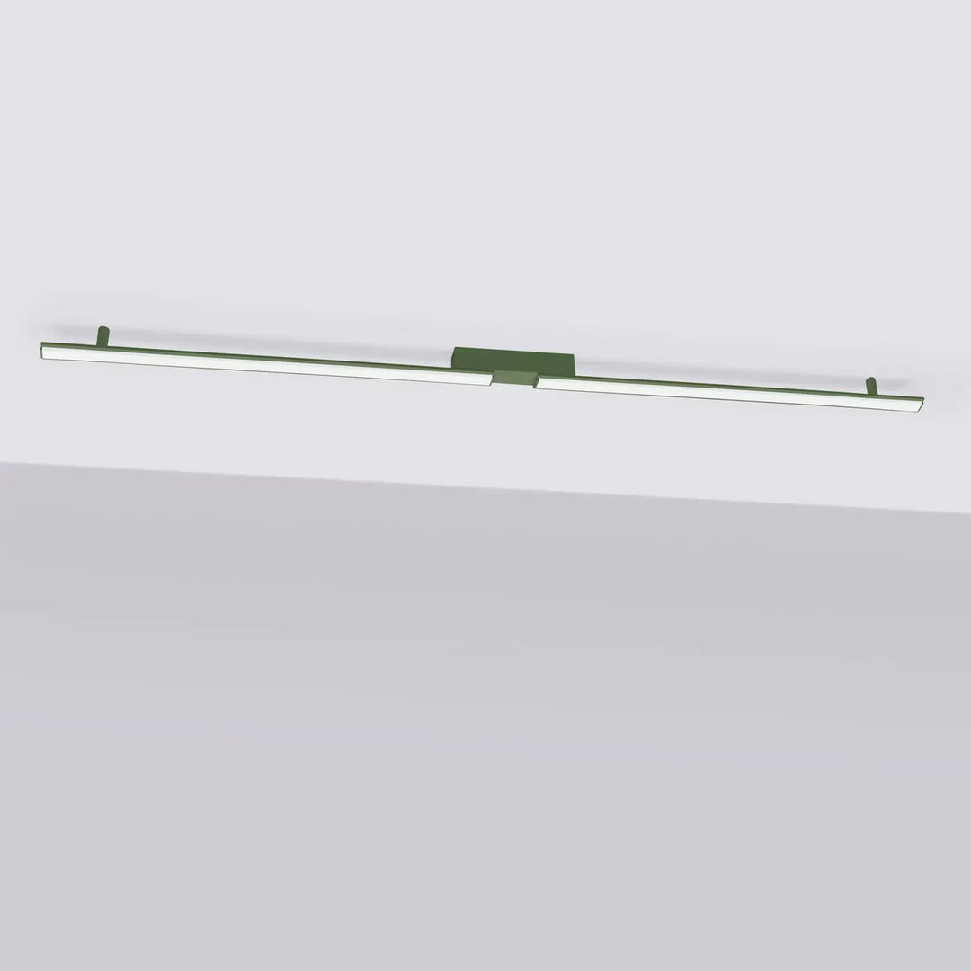 Luminaire plafonnier lagom vert olive 4000k plafonniers linéaires à led intégré en trois longueurs avec finition mate ocre rouge