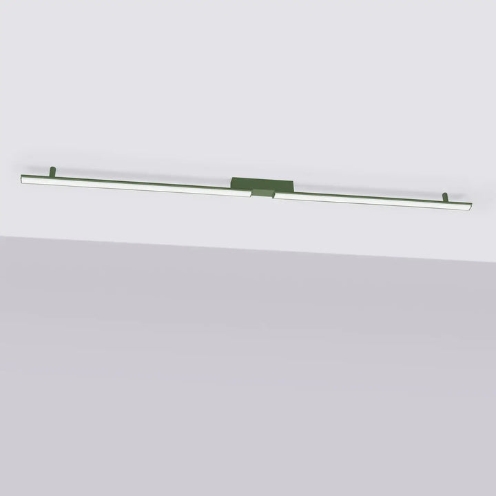 Luminaire plafonnier lagom vert olive 4000k plafonniers linéaires à led intégré en trois longueurs avec finition mate ocre rouge