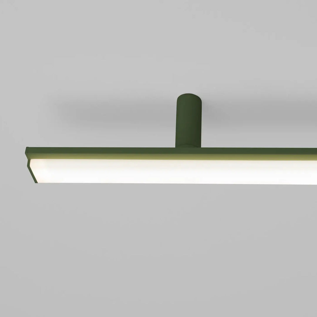 Luminaire plafonnier lagom vert olive 4000k moderne minimaliste plafonniers linéaires trois longueurs ocre rouge