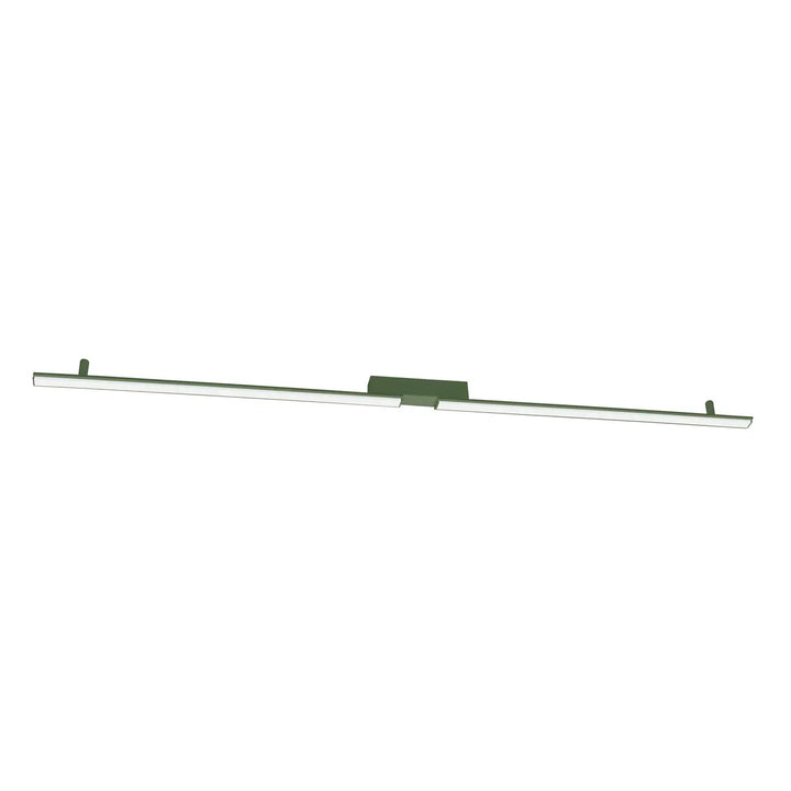 Luminaire plafonnier lagom vert olive 4000k avec plafonniers linéaires en trois longueurs et finition ocre rouge