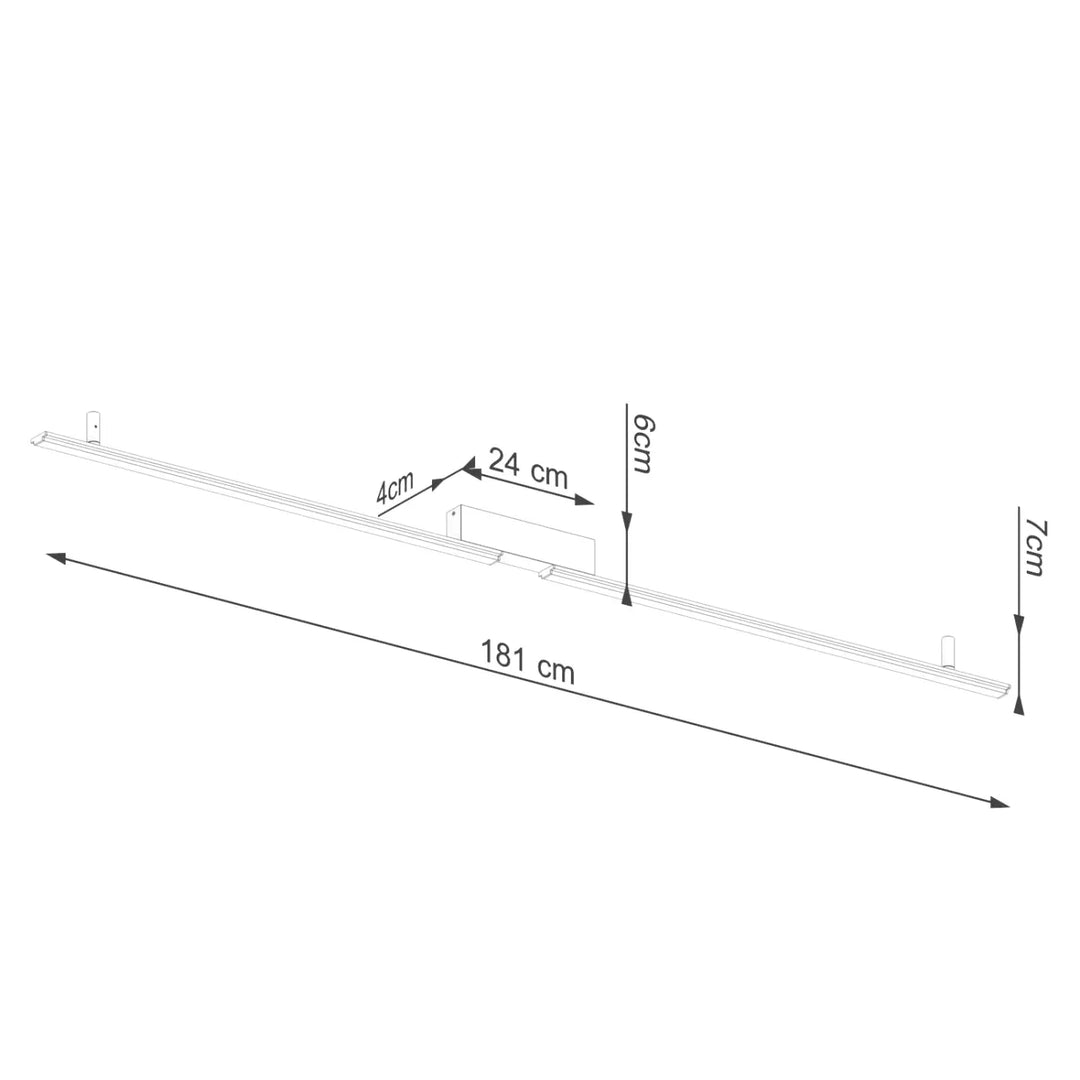 Luminaire plafonnier lagom vert olive 4000k plafonniers linéaires blanc métal 181 cm avec espacement de 24 cm entre supports