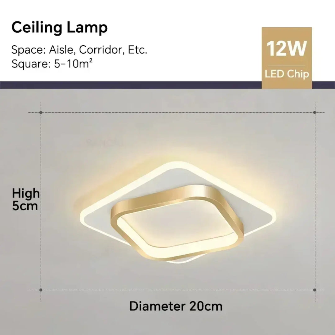 Plafonnier led moderne carré élégant style contemporain