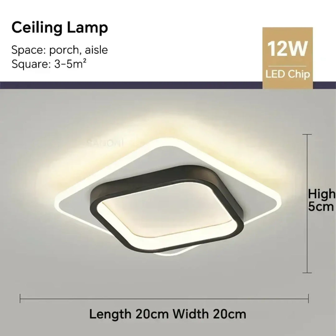 Plafonnier led moderne carré élégant style contemporain