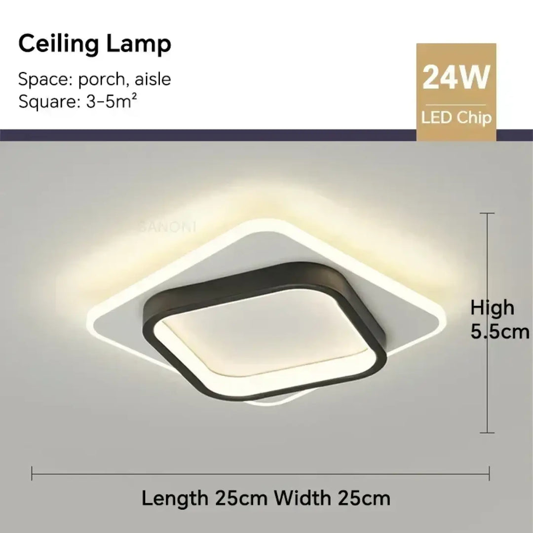 Plafonnier led moderne carré élégant style contemporain