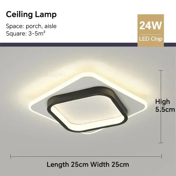 Plafonnier led moderne carré élégant style contemporain