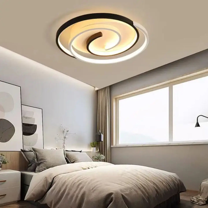 Plafonnier led moderne forme spirale design élégant chic