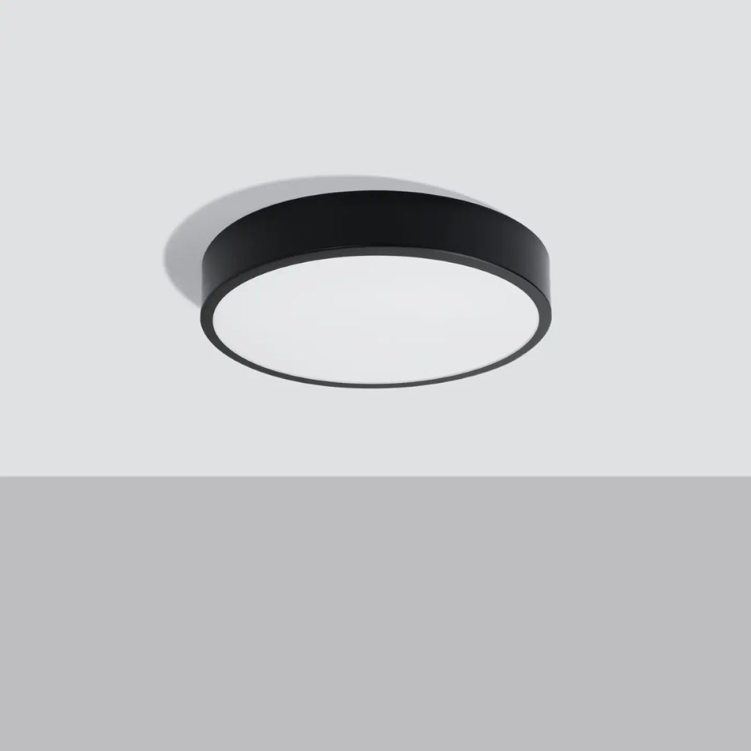 Luminaire plafonnier onyx 40 noir led 3000k plafond rond avec design moderne et finition mate pour recherche d’un éclairage aux couleurs intemporelles