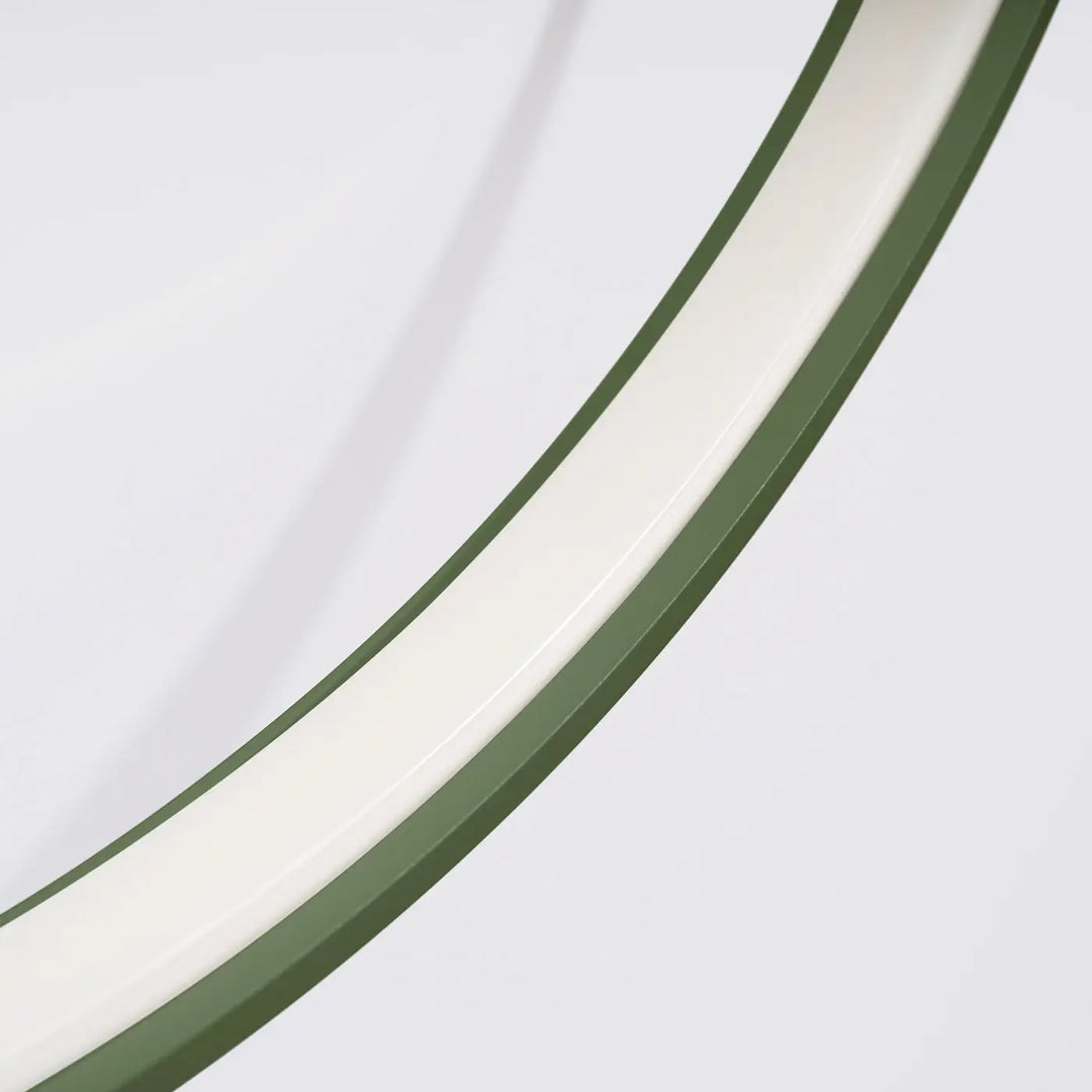 Luminaire plafonnier rio 110 vert olive avec anneaux led circulaires moderne de la collection rio allient élégance