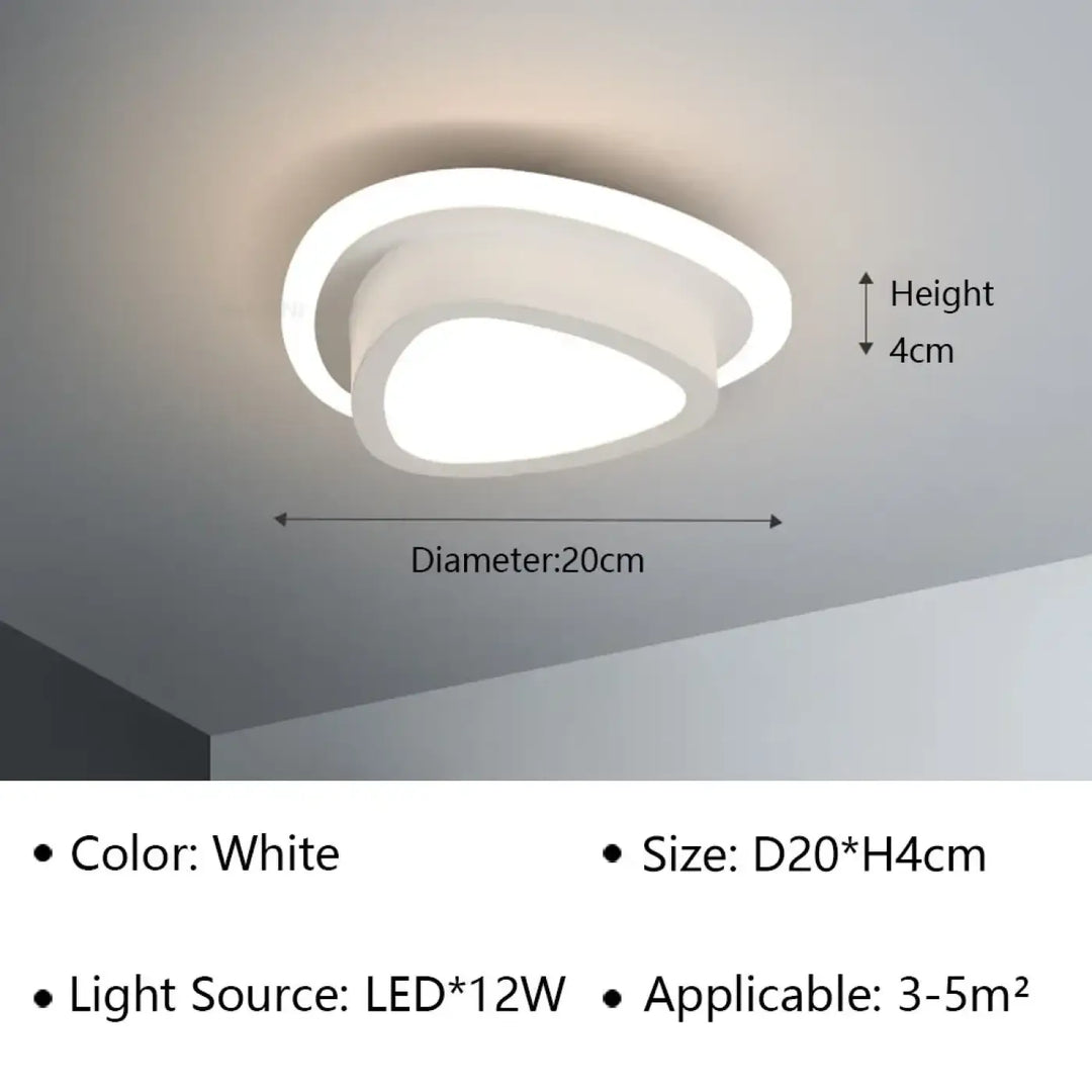 Plafonnier luminaire design led en forme sculptée élégant