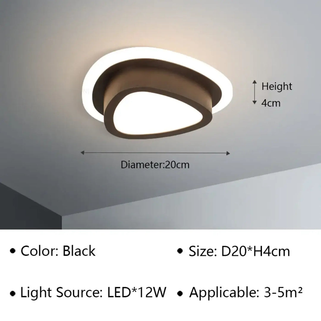 Plafonnier luminaire design led en forme sculptée élégant