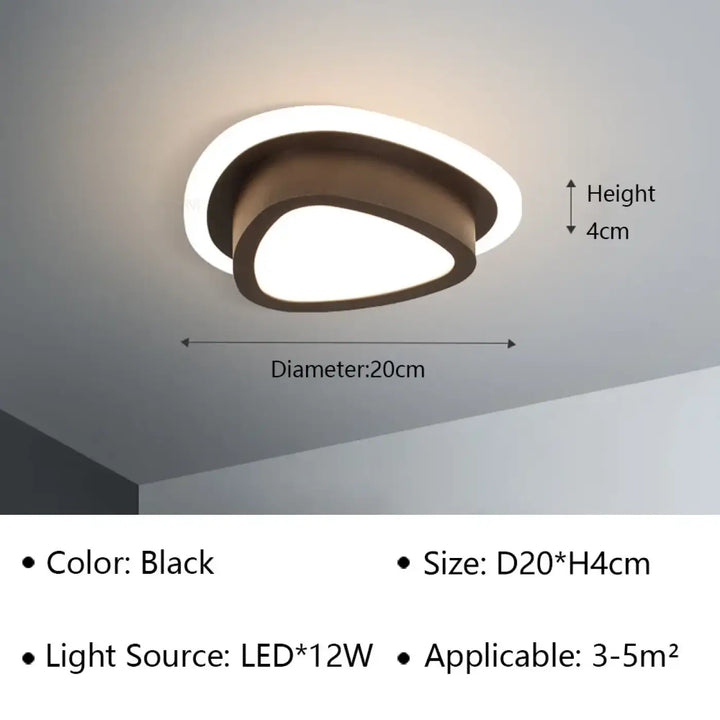 Plafonnier luminaire design led en forme sculptée élégant