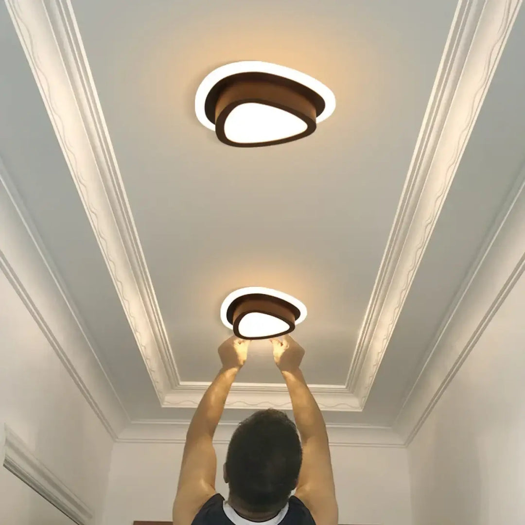 Plafonnier luminaire design led en forme sculptée élégant