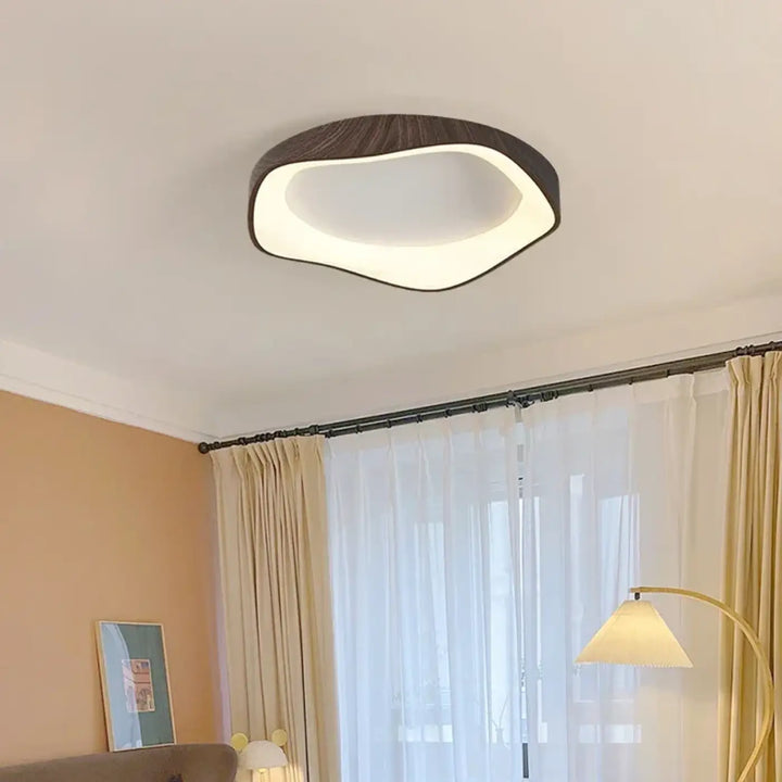Plafonnier luminaire LED design contemporain en bois
