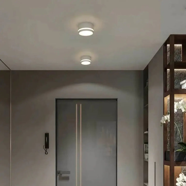 Plafonnier luminaire rond au style minimaliste noir ou blanc