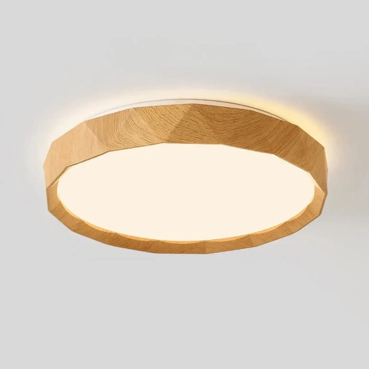 Plafonnier en métal effet bois naturel led stylé